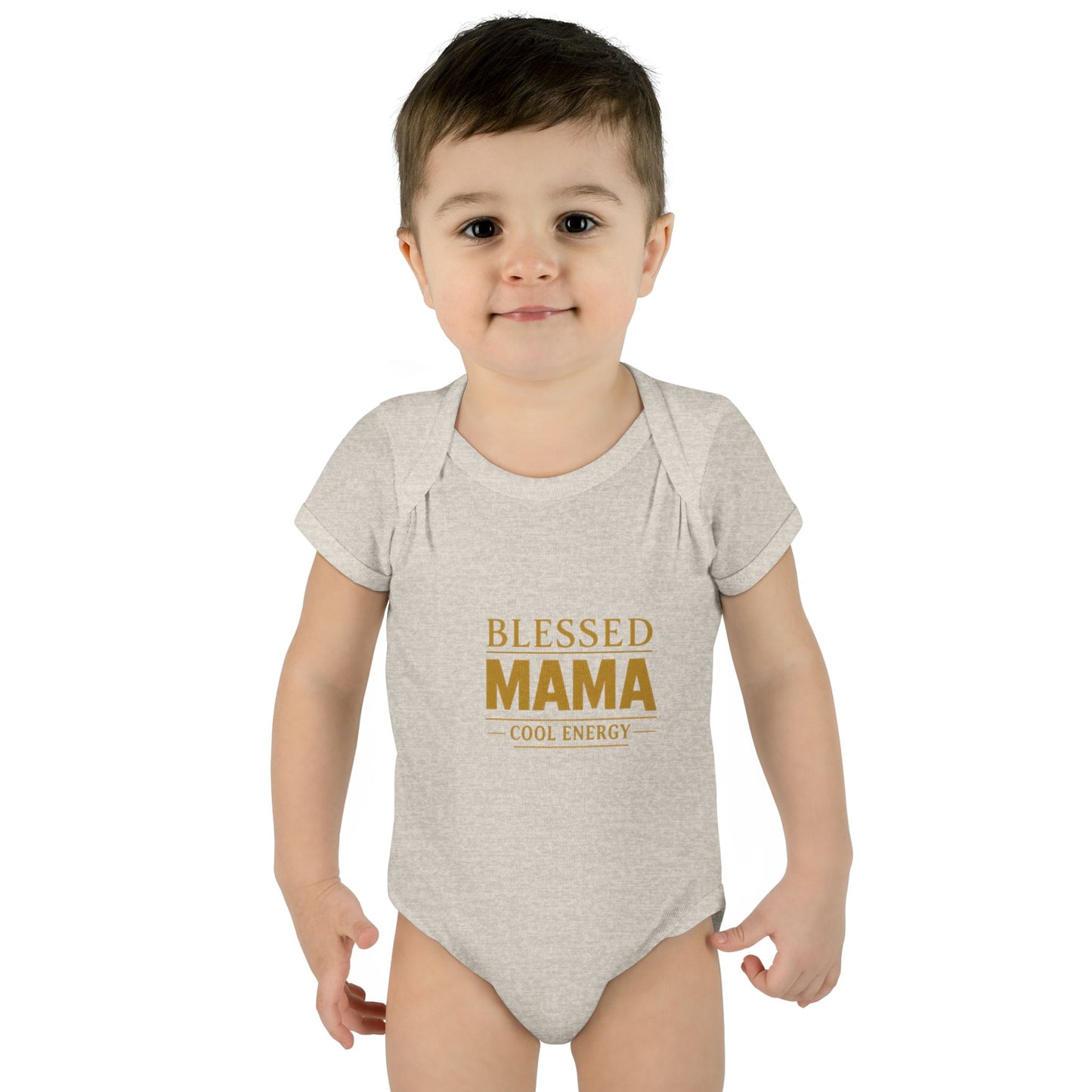 Blessed Mama Infant Rib Bodysuit — "Blessed Mama Cool Energy" Baby Onesie