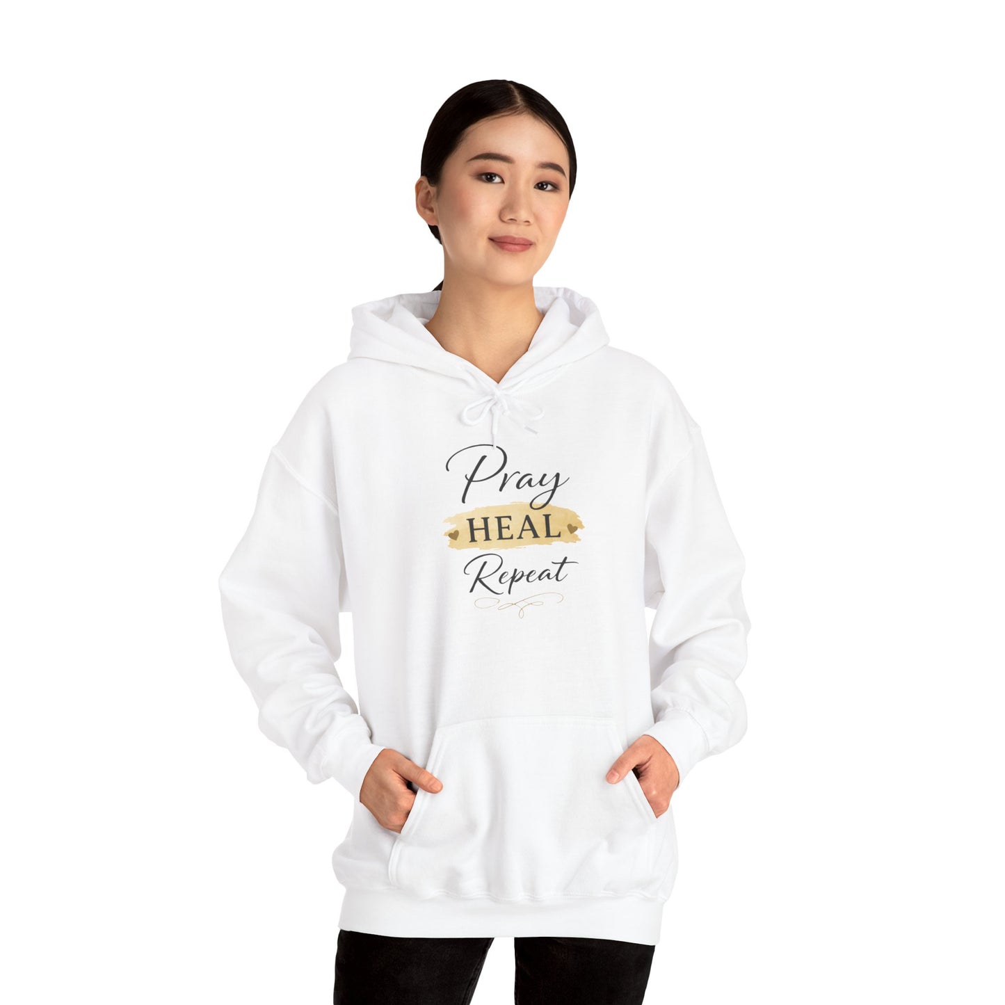 Pray Heal Repeat Hoodie — Inspirational Christian Sweatshirt