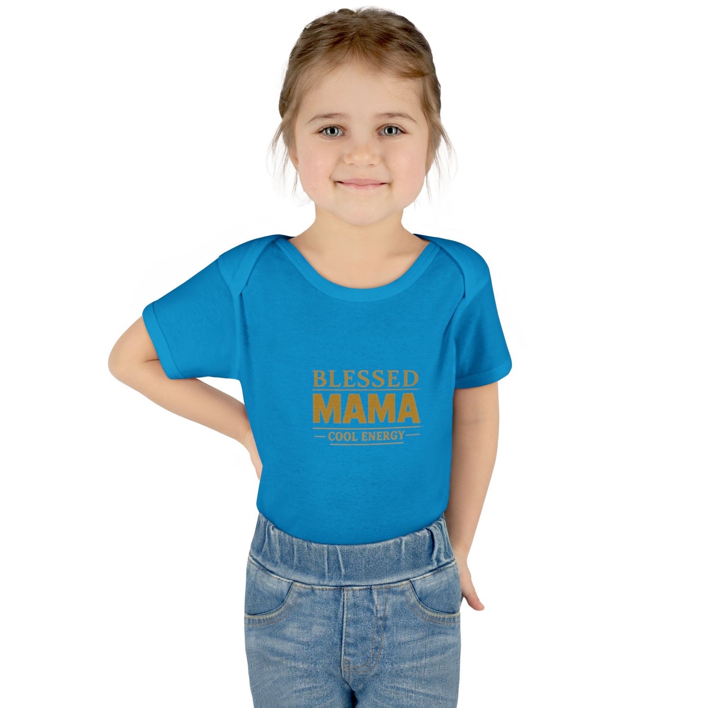 Blessed Mama Infant Rib Bodysuit — "Blessed Mama Cool Energy" Baby Onesie