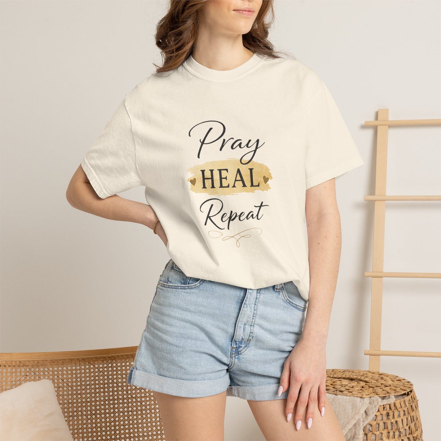 Pray Heal Repeat T-Shirt — Inspirational Faith Tee