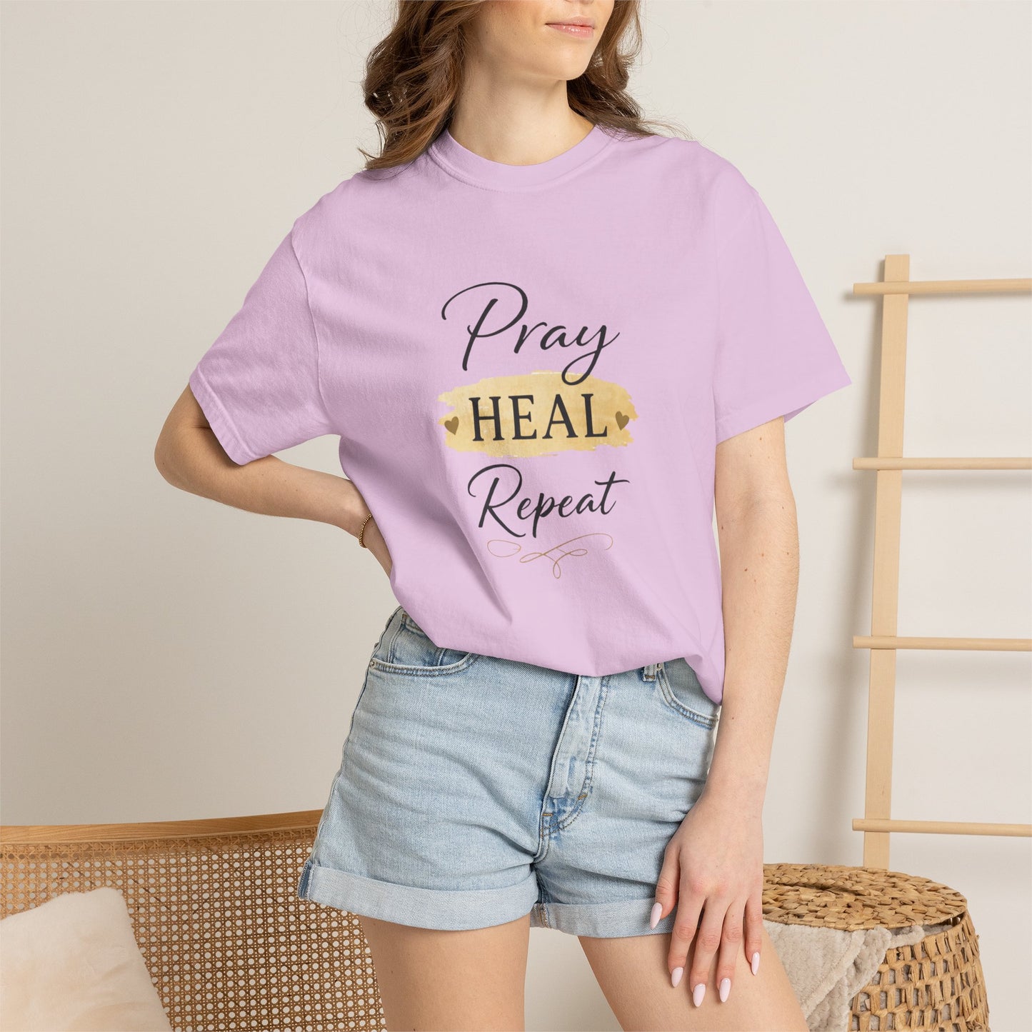 Pray Heal Repeat T-Shirt — Inspirational Faith Tee