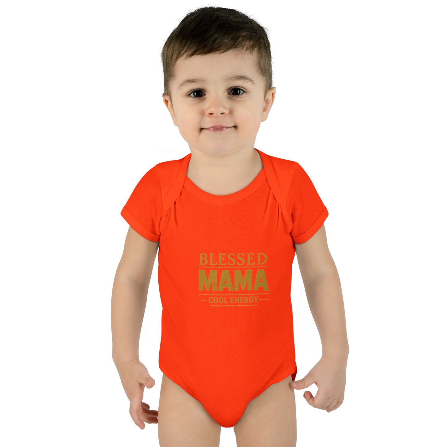 Blessed Mama Infant Rib Bodysuit — "Blessed Mama Cool Energy" Baby Onesie