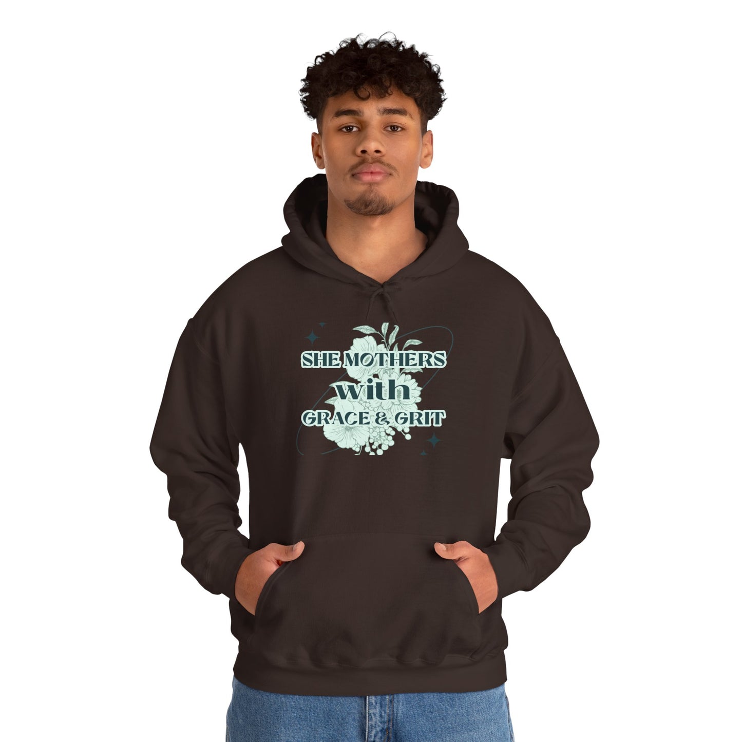 She Mothers With Grace And Grit – Graphic Hoodie