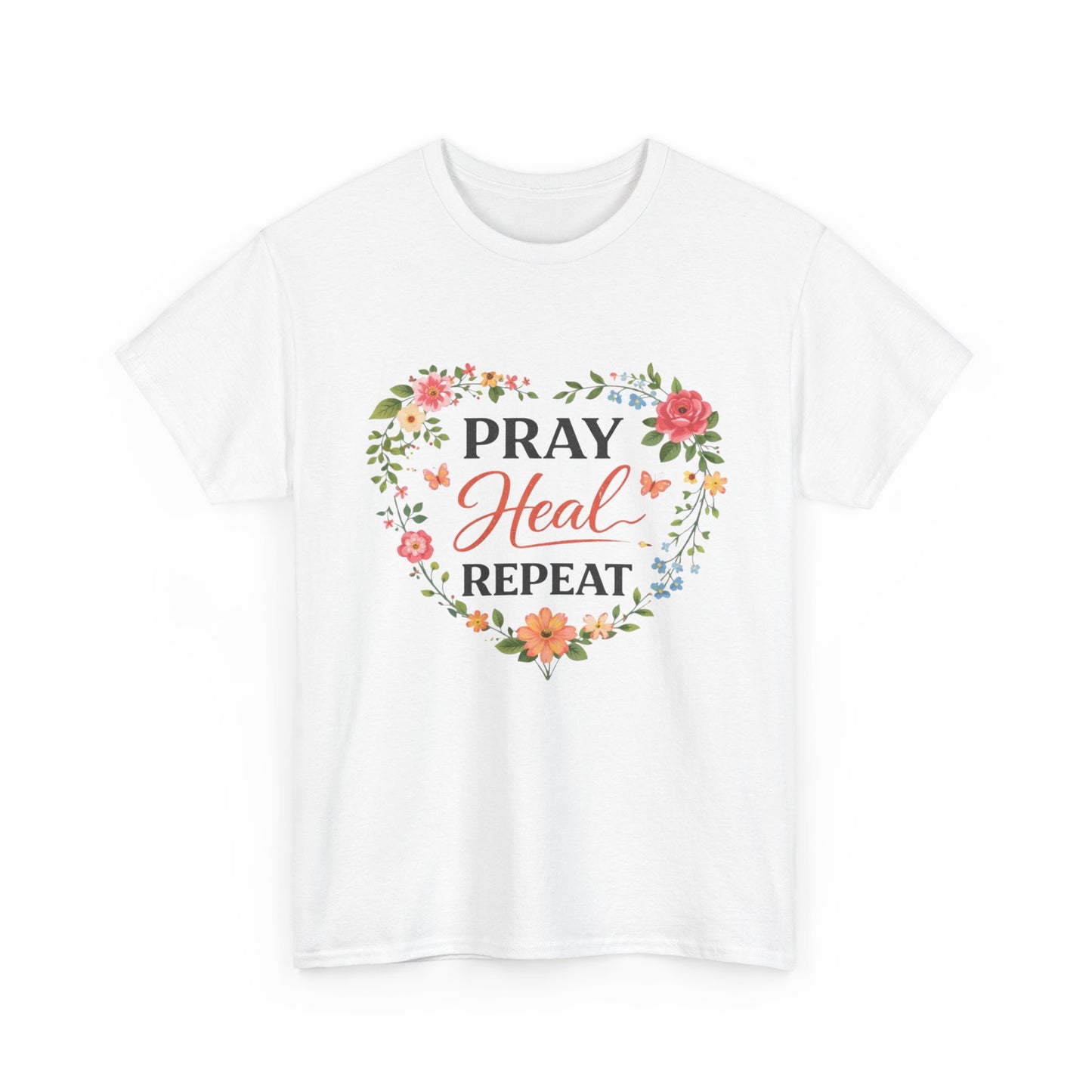 T-Shirt „Pray Heal Repeat“ – Inspirierendes T-Shirt mit Glaubensmotiv