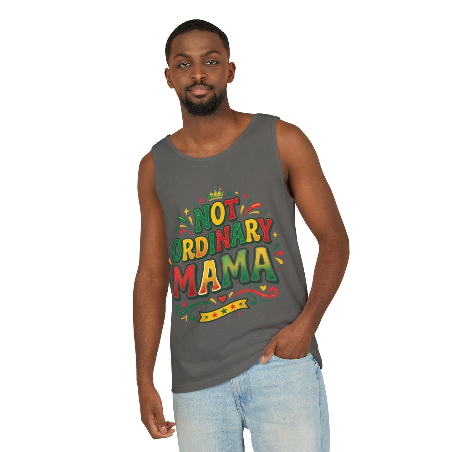 Not ORDINARY MAMA Tank Top — Garment-Dyed Casual Mom Tank