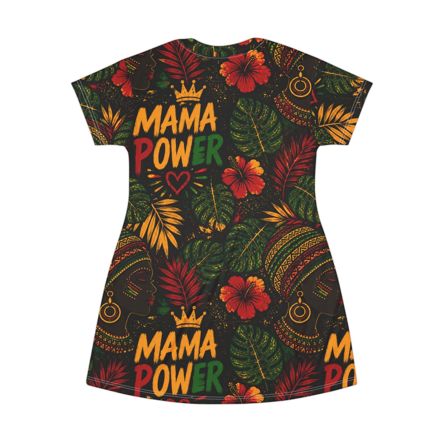 MAMA POWER T-Shirt Dress — Empowering Graphic Tee Dress for Moms