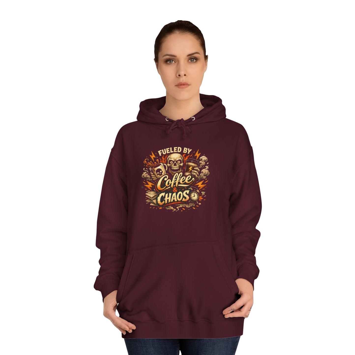 Fueled by Coffee and Chaos Hoodie – College Student Hoodie mit Grafik