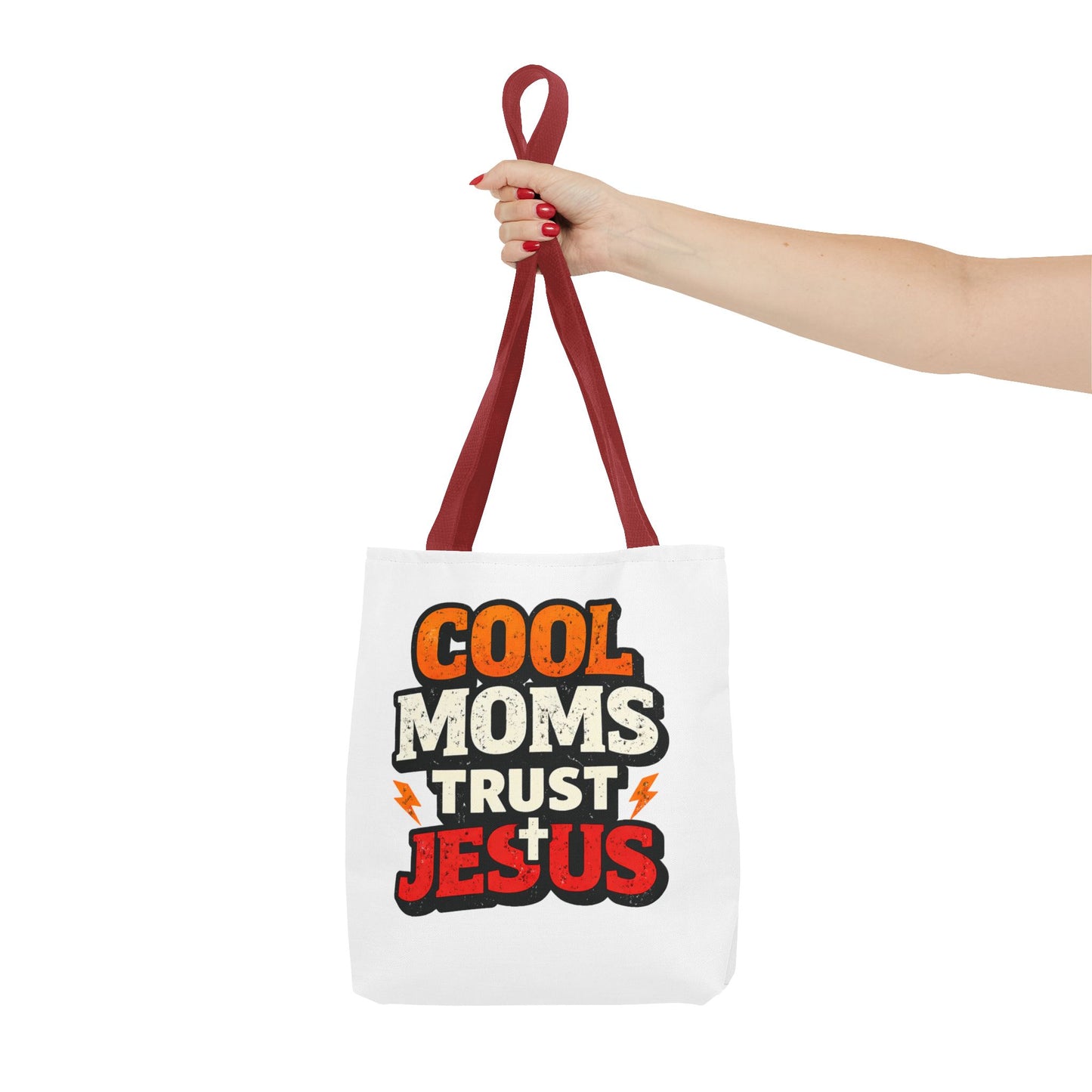 Cool Moms Trust Jesus Tote Bag - Faith-Based Christian Carryall