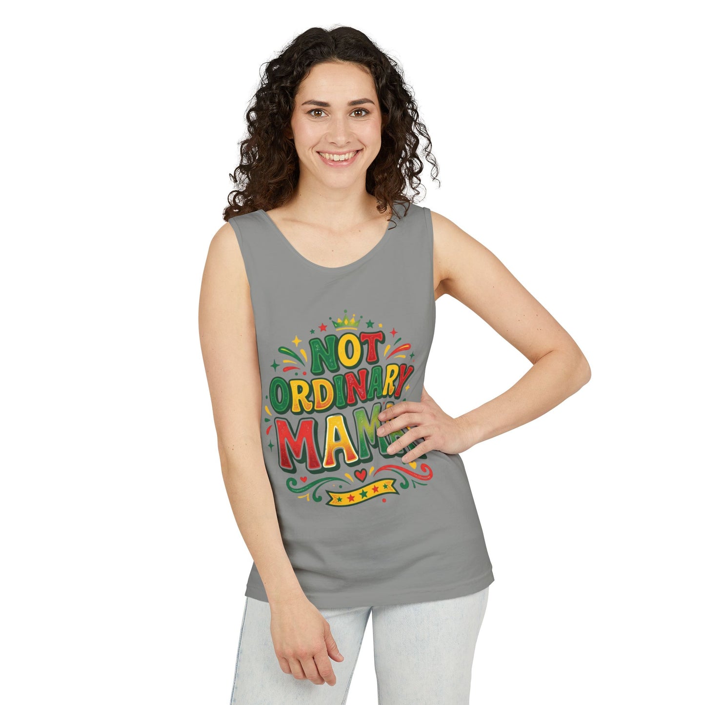 Not ORDINARY MAMA Tank Top — Garment-Dyed Casual Mom Tank