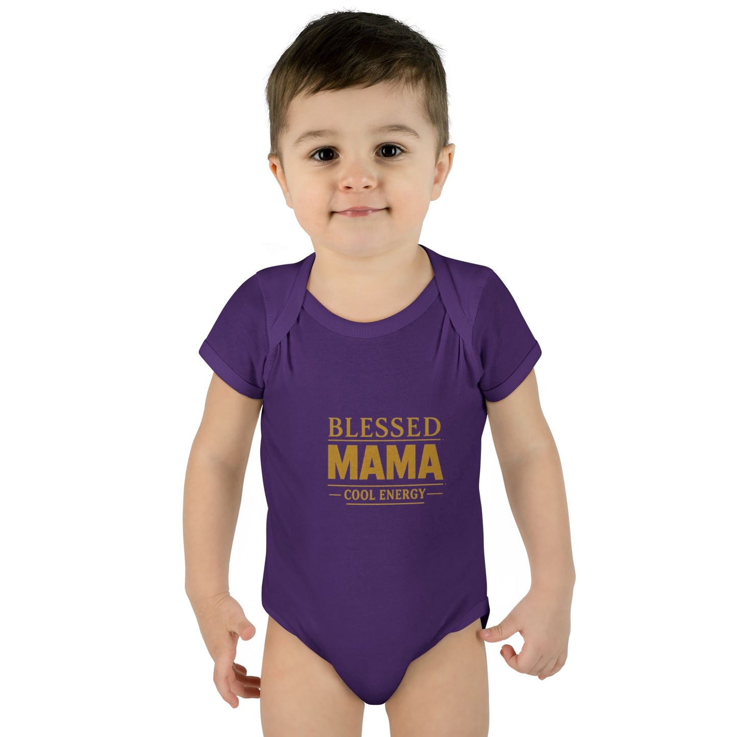 Blessed Mama Infant Rib Bodysuit — "Blessed Mama Cool Energy" Baby Onesie