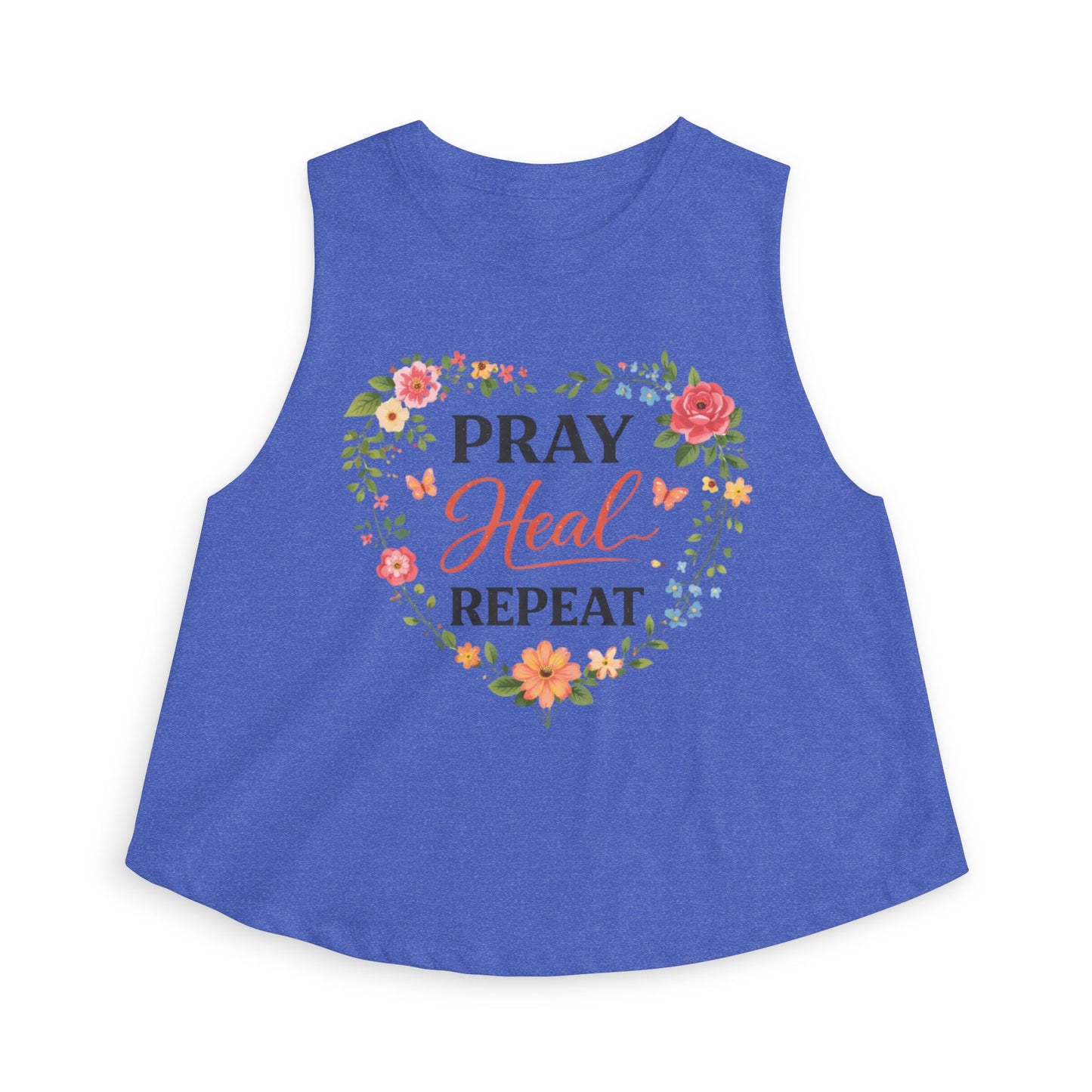 Pray Heal Repeat Damen Crop Top — Glaubensinspiriertes spirituelles Gebets-T-Shirt