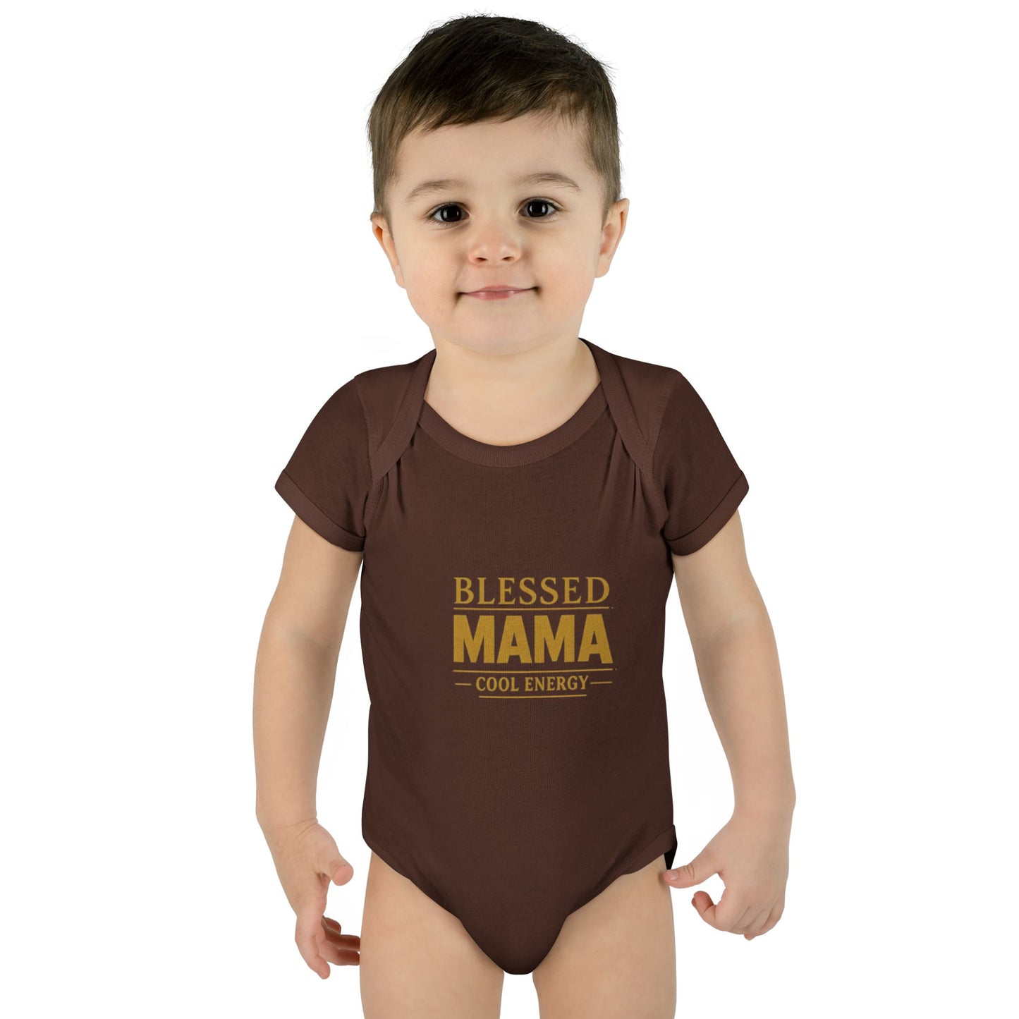 Blessed Mama Infant Rib Bodysuit — "Blessed Mama Cool Energy" Baby Onesie