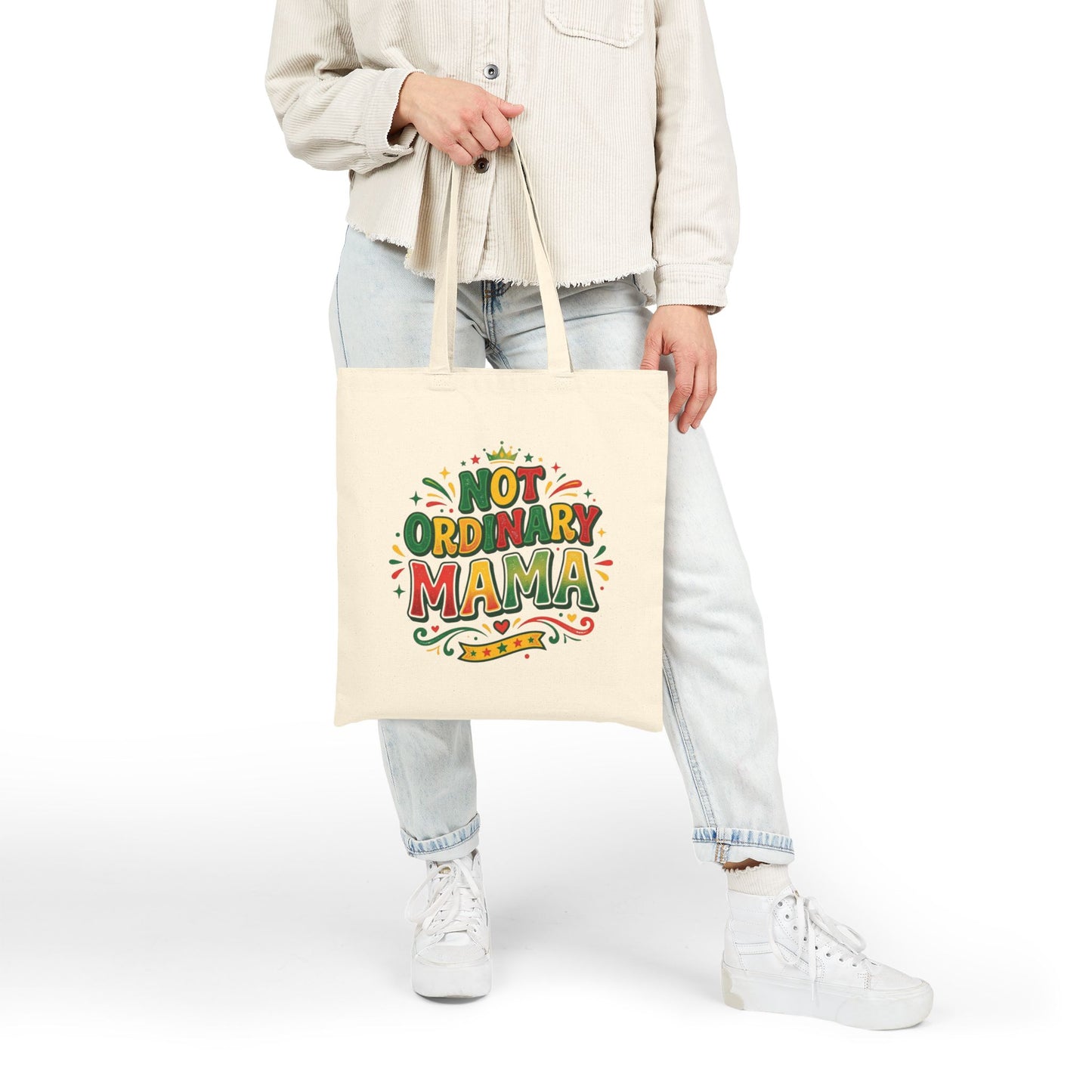 Not Ordinary Mama Cotton Canvas Tote Bag — Proud Mom Carryall