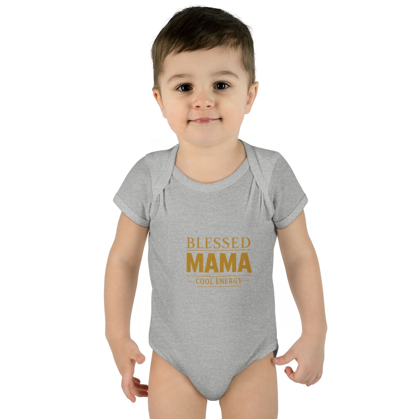 Blessed Mama Infant Rib Bodysuit — "Blessed Mama Cool Energy" Baby Onesie
