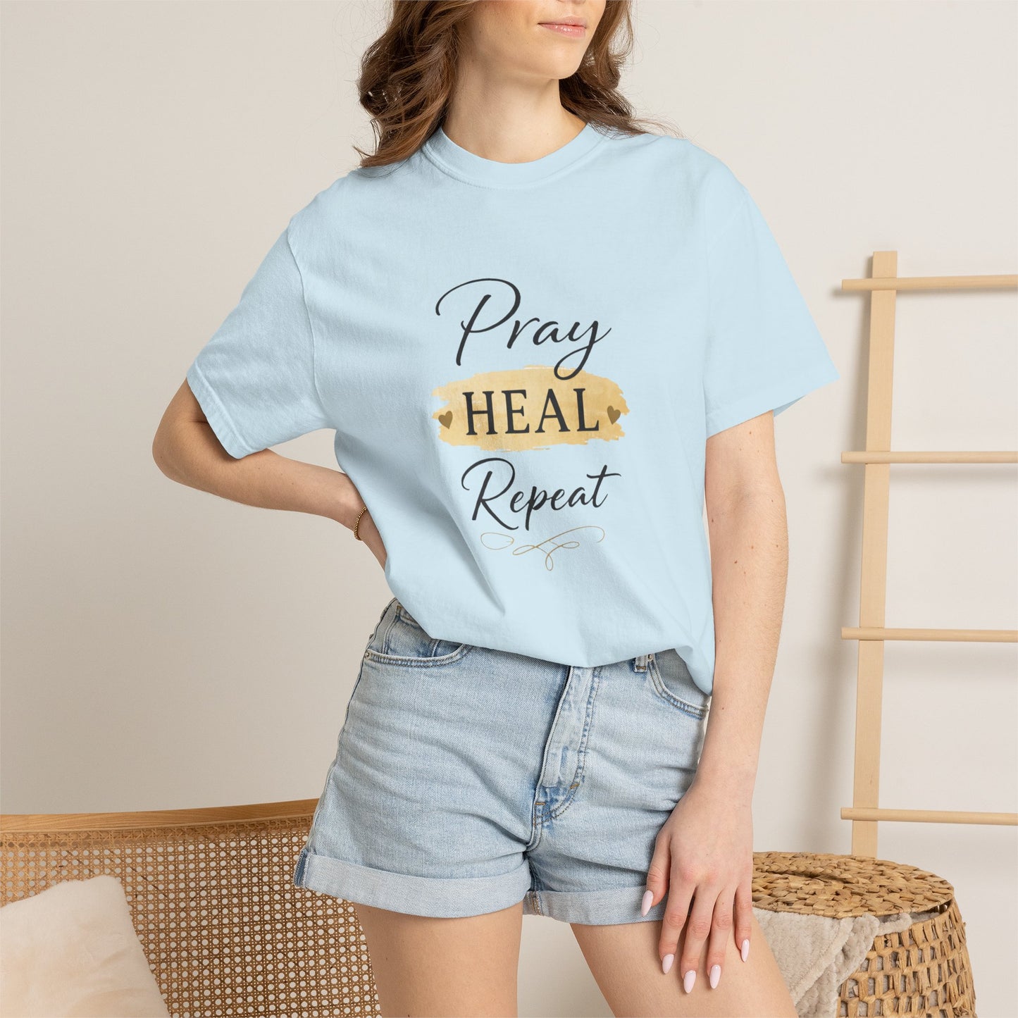 Pray Heal Repeat T-Shirt — Inspirational Faith Tee