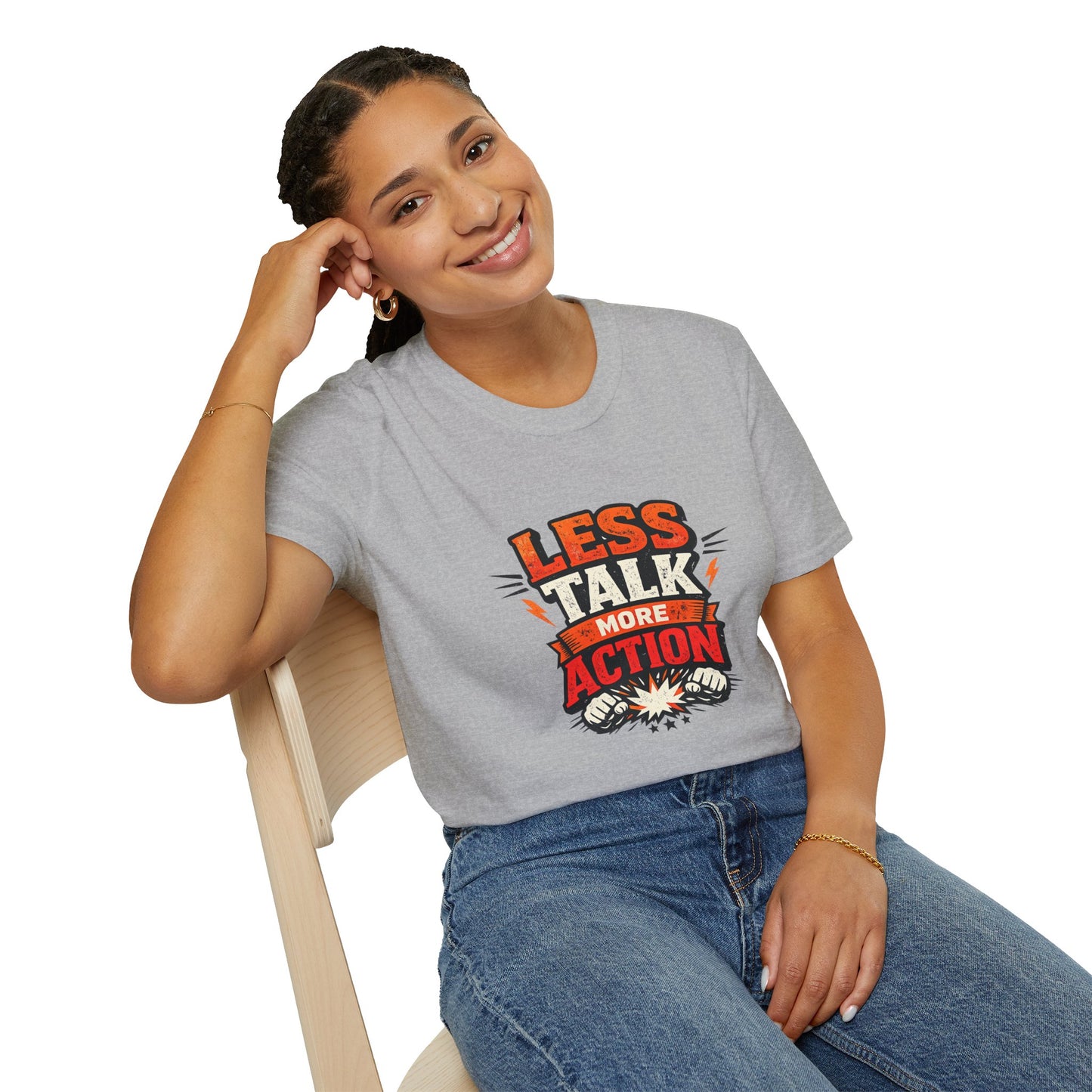 Less Talk More Action T-Shirt — Motivational Graphic Tee