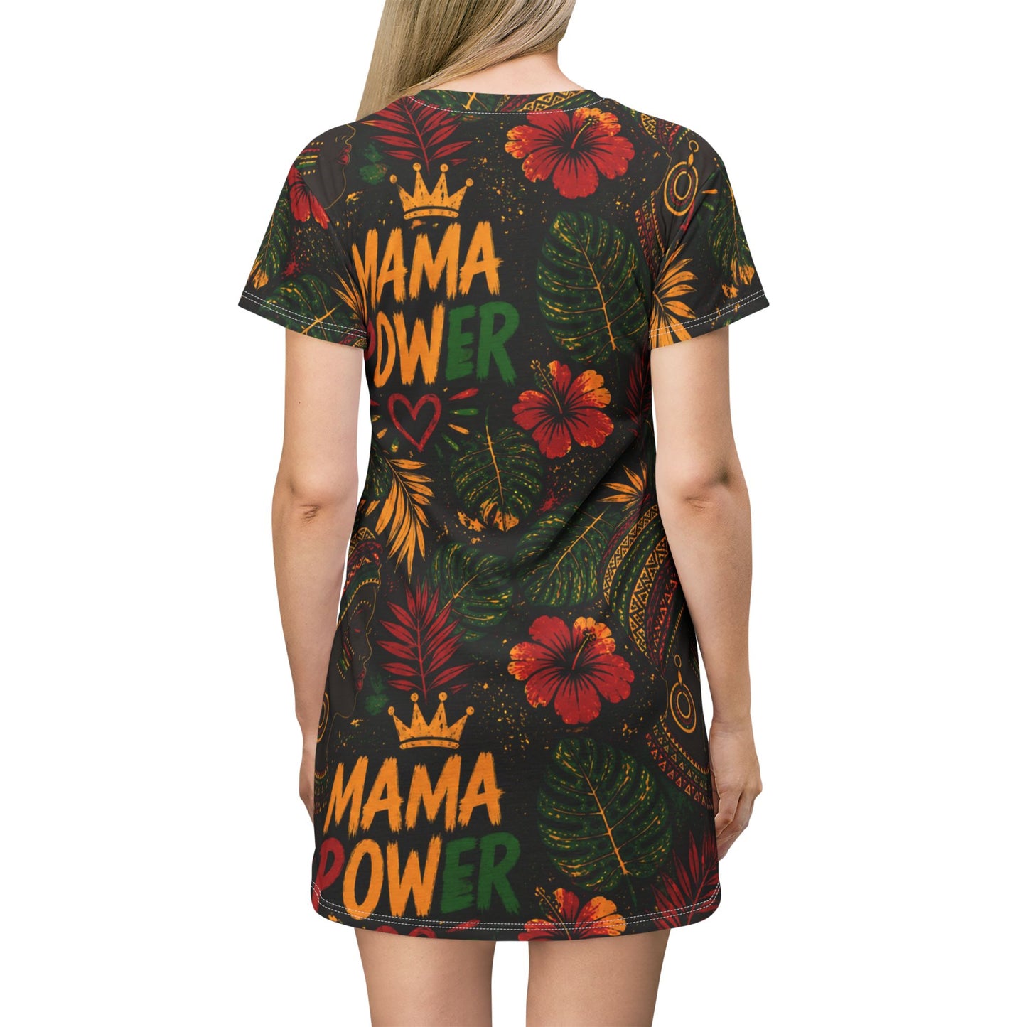 MAMA POWER T-Shirt Dress — Empowering Graphic Tee Dress for Moms
