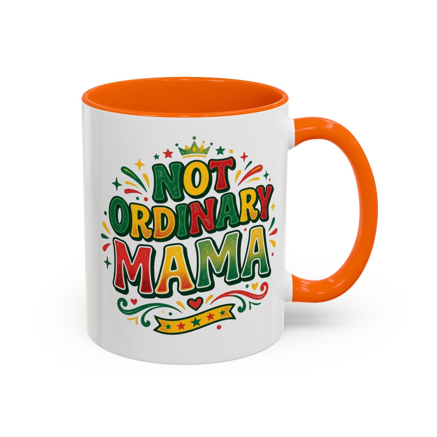 Accent Coffee Mug — "Not an ORDINARY MAMA" Ceramic Mom Coffee Cup (11/15 oz)