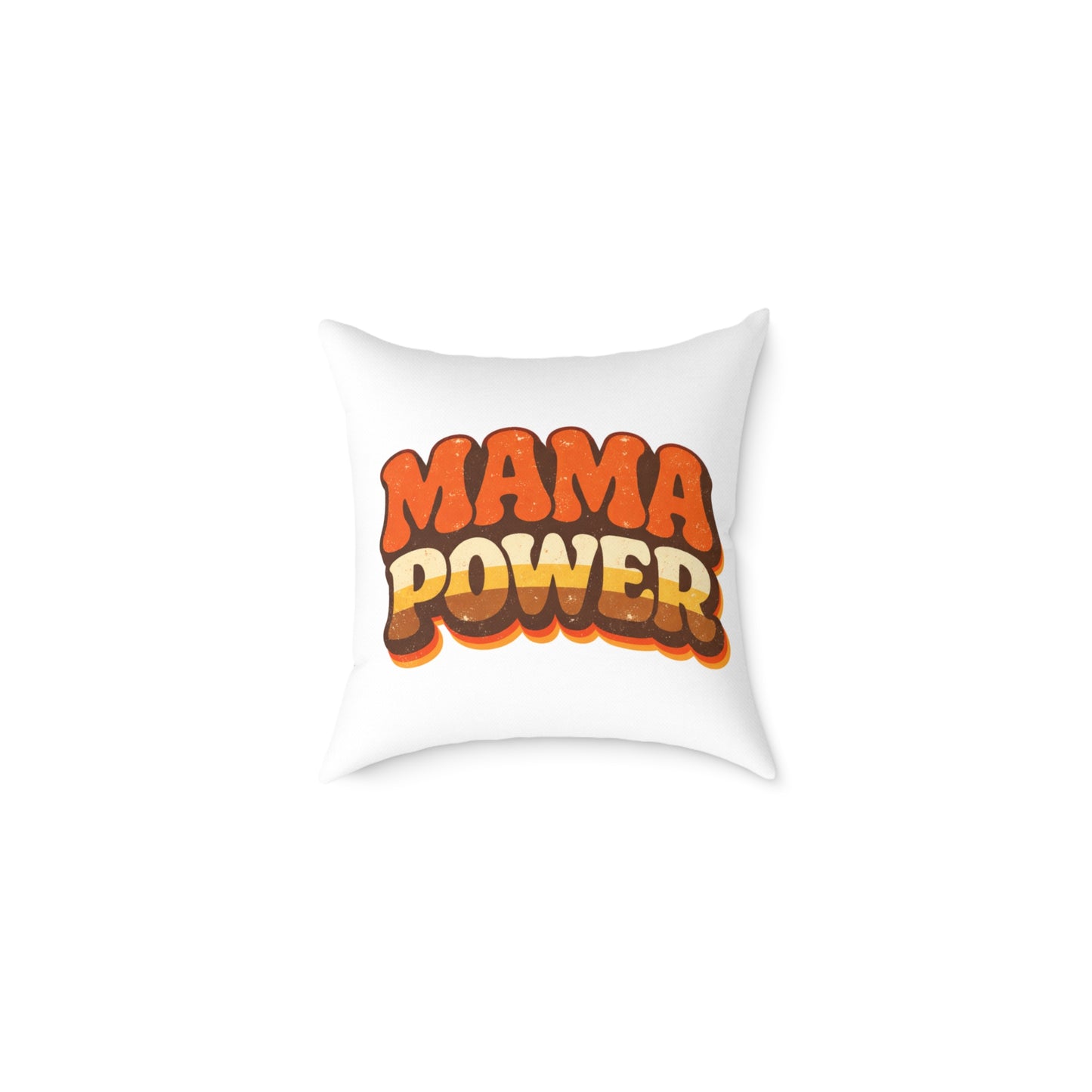 MAMA POWER Square Poly Canvas Pillow — Bold Mama Power Decorative Throw Pillow