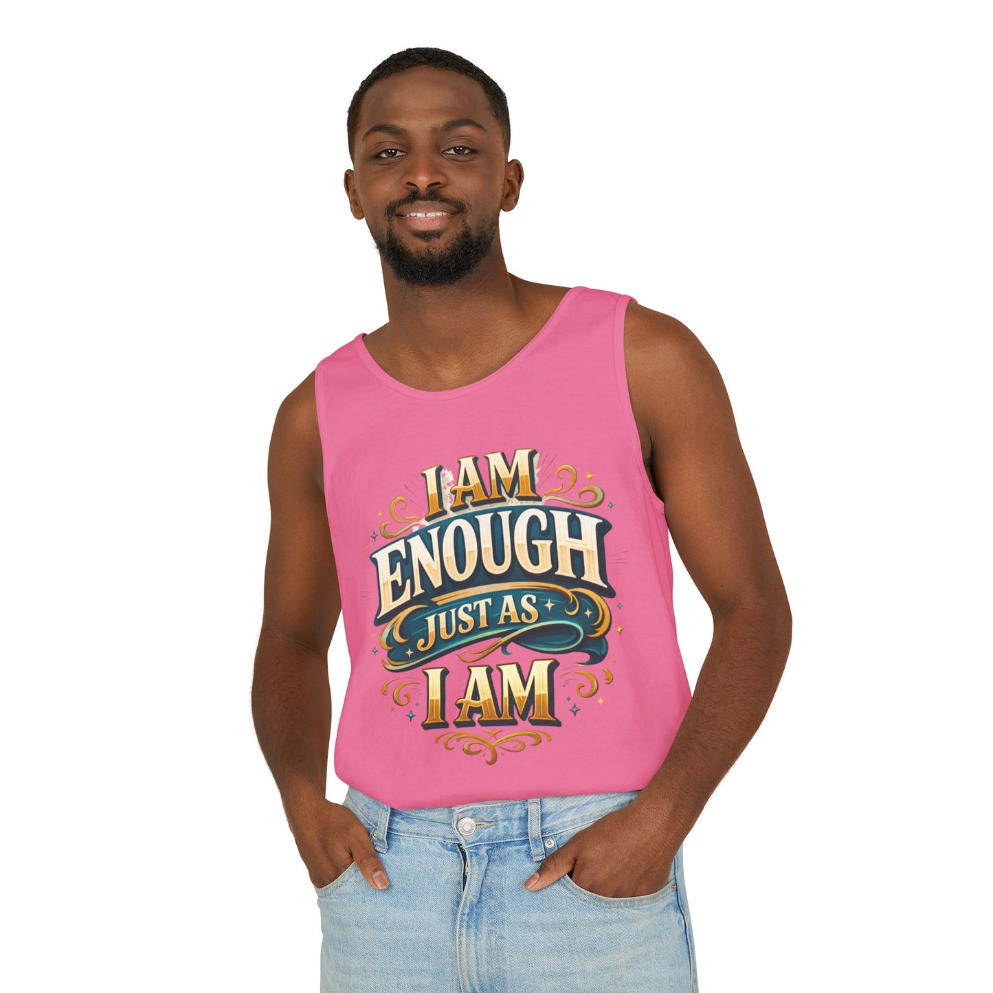 I Am Enough Graphic Tank Top – Inspirational Self-Love Motivational Design