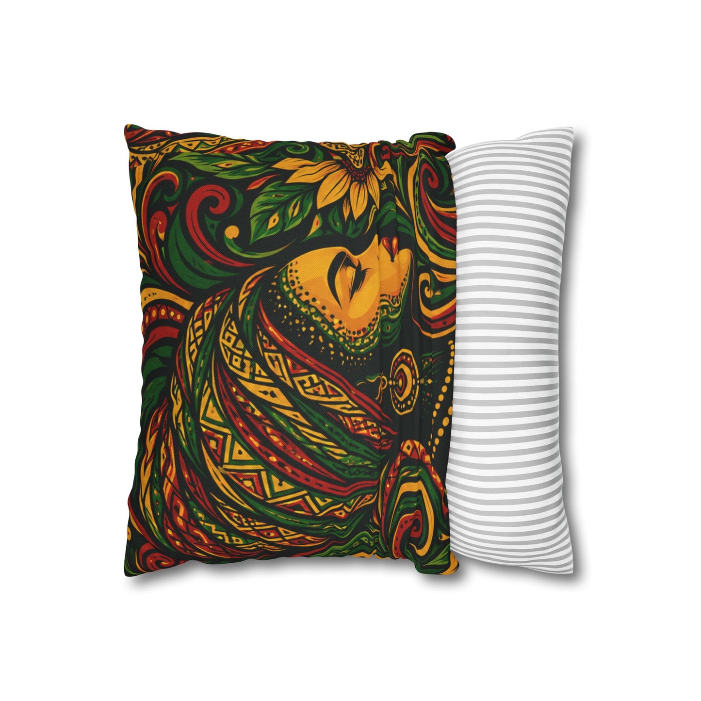 Rasta Goddess African Woman Floral Decorative Pillowcase