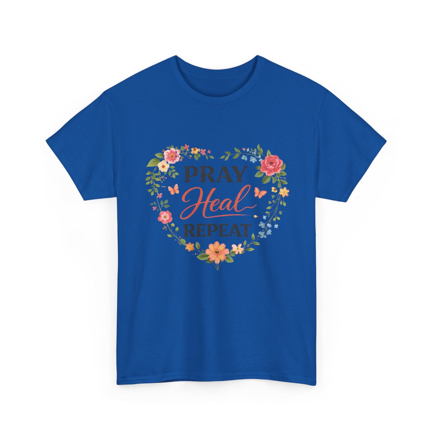 T-Shirt „Pray Heal Repeat“ – Inspirierendes T-Shirt mit Glaubensmotiv