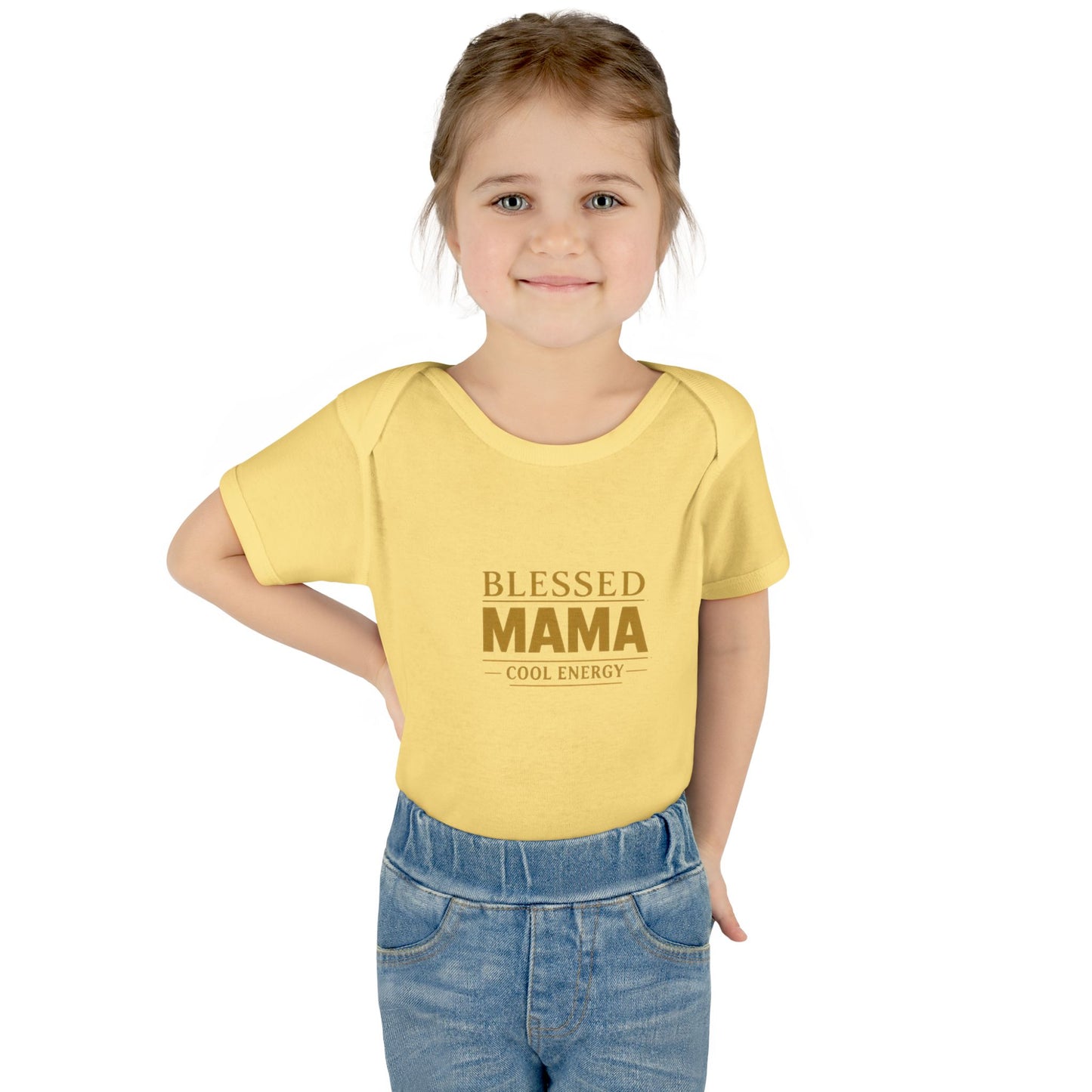 Blessed Mama Infant Rib Bodysuit — "Blessed Mama Cool Energy" Baby Onesie