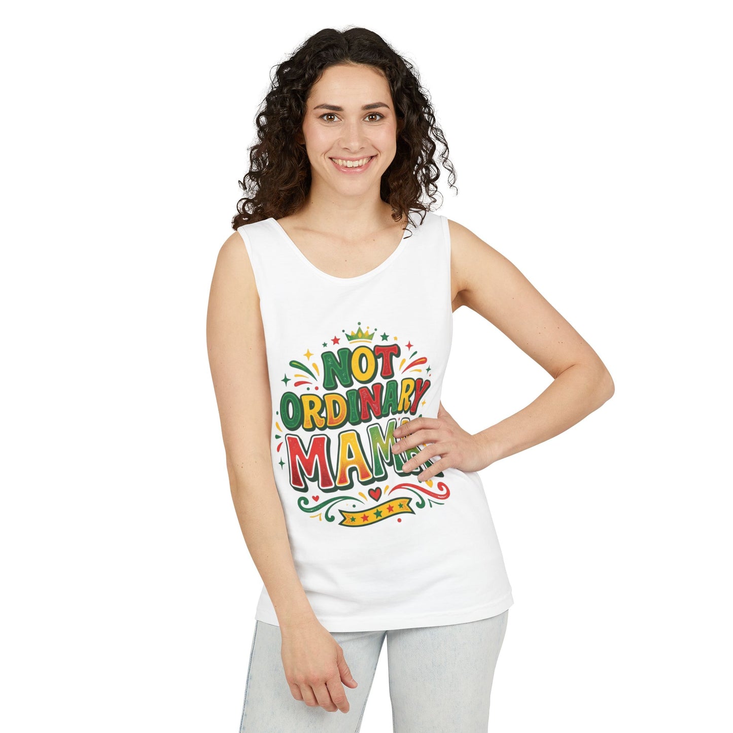 Not ORDINARY MAMA Tank Top — Garment-Dyed Casual Mom Tank